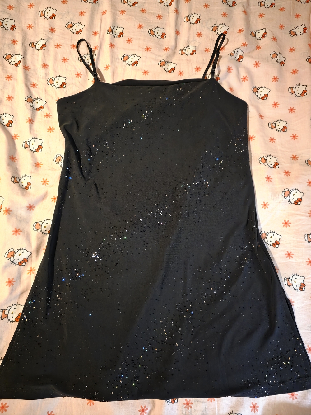 Black Sparkle Spaghetti-Strap Camisole